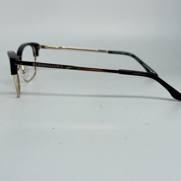 BCBGMAXAZRIA Eyeglasses Frames PEYTON BLACK Gold Cat Eye‎ 53-16-140 H17569